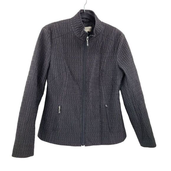 Pendleton Jacket Womens Quilted Formal Textured Zip Up Zip Pockets Black M - Picture 1 of 14